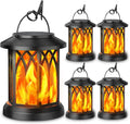 KOOPER 4 Pack Solar Lantern Outdoor Lights, Upgraded Flickering Flame Solar Lanterns Lights Outdoor Waterproof, Hanging Lantern Decorative, Solar Powered Lanterns for Yard Patio Path Tree Garden Decor